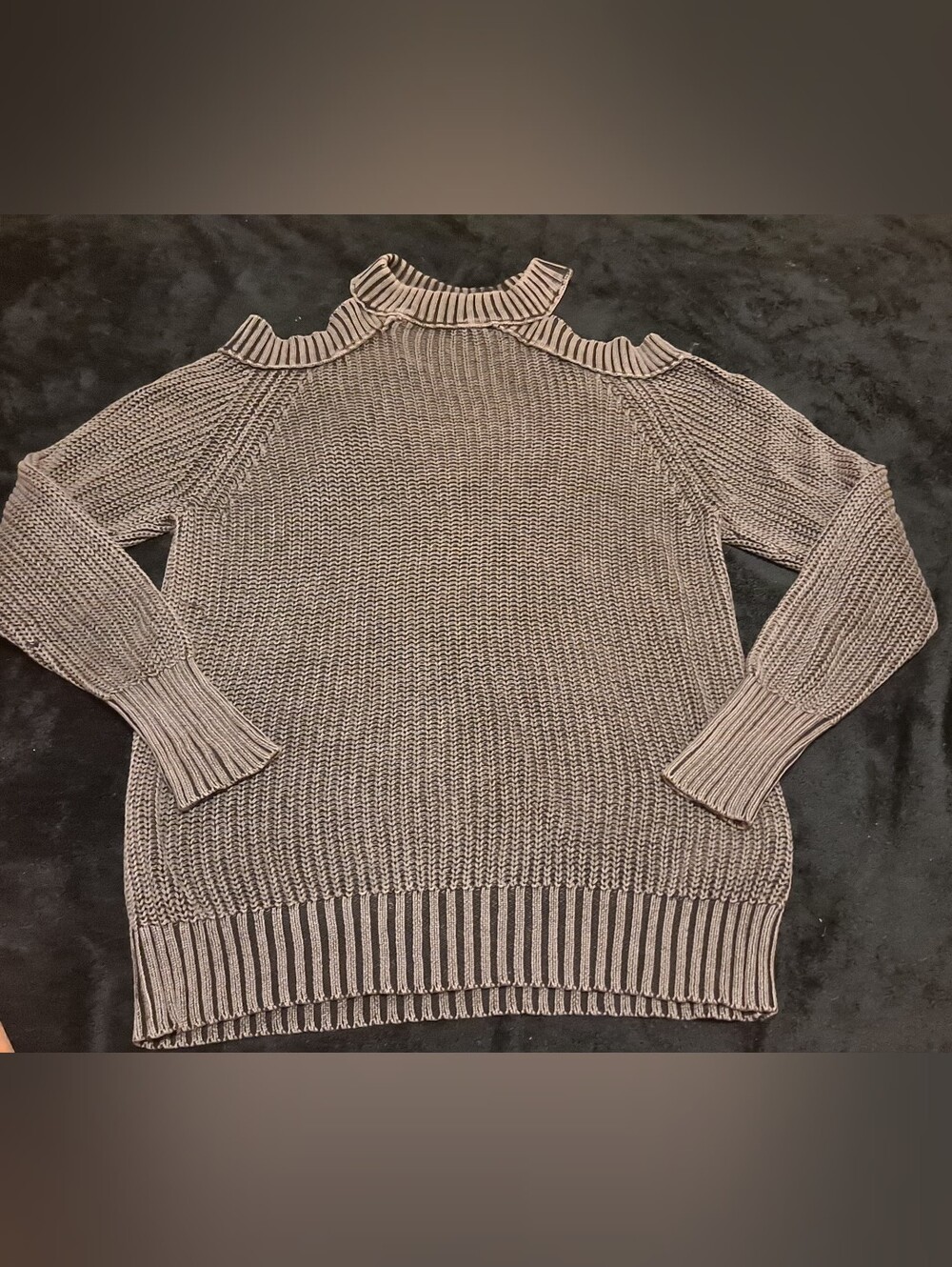 Free People Cold-Shoulder Knit Sweater - Gray Sz M